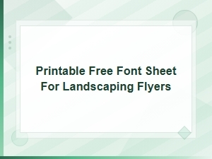 Free Printable Font Sheets for Landscaping Flyers | Download Now